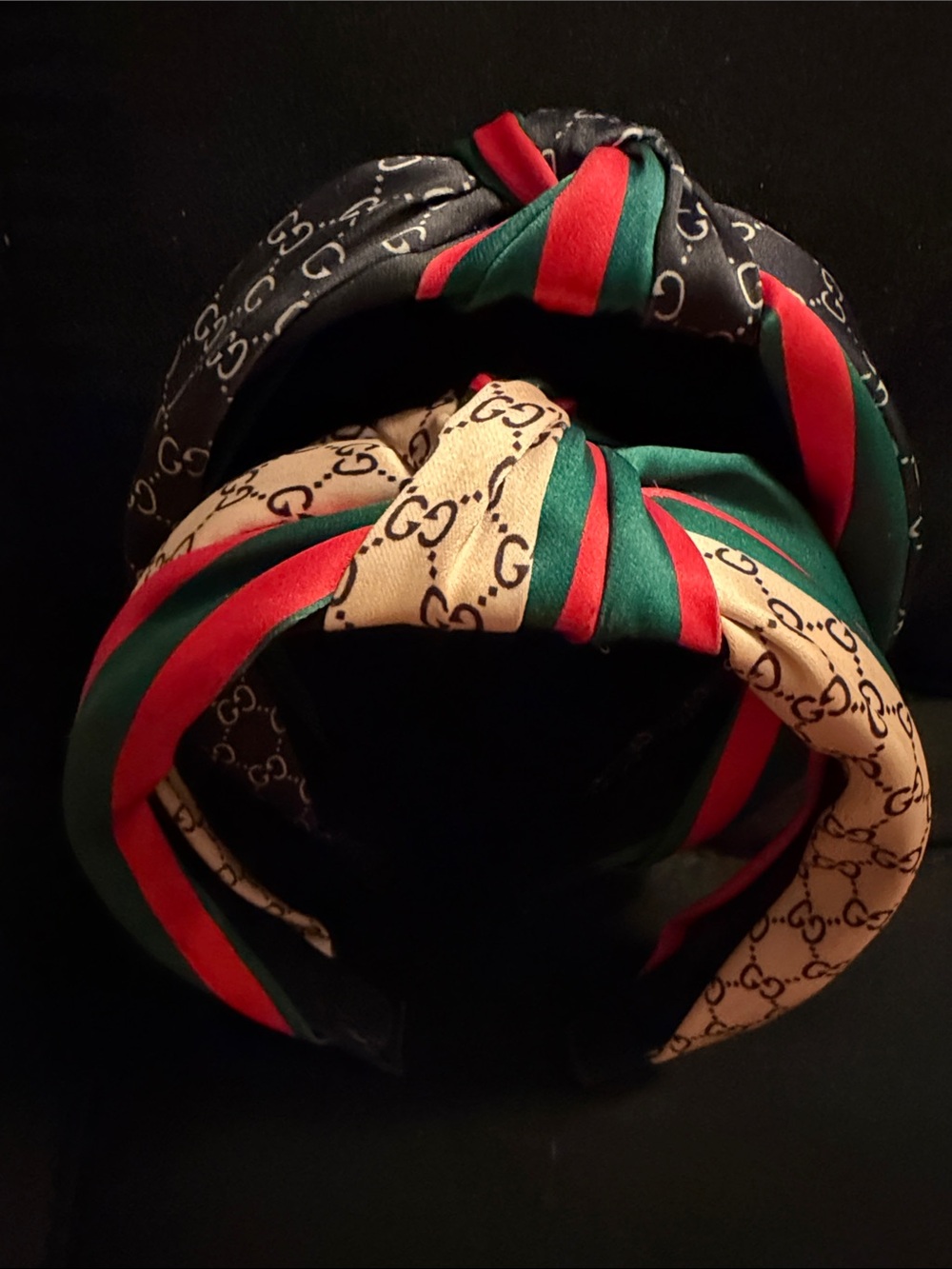 Designer-Inspired Green & Red Twisted Headband - Women Accessories